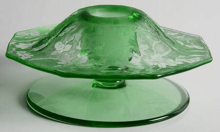 Oak Leaf Green (Brocade) Mushroom Candlestick