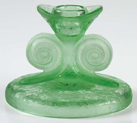 Oak Leaf Green (Brocade) Single Scroll Candlestick