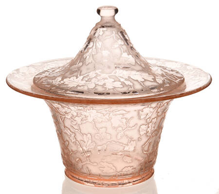 Oak Leaf Pink (Brocade) Confection Jar & Lid