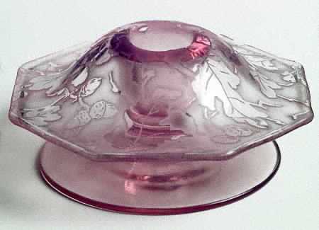 Oak Leaf Pink (Brocade) Mushroom Candlestick