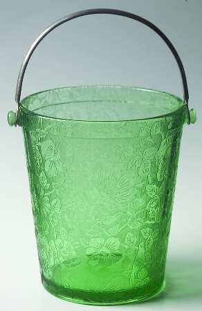 Paradise Green (Brocade) Ice Bucket with Detachable Handle