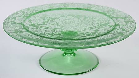 Paradise Green (Brocade) Round Compote (Height X Width)
