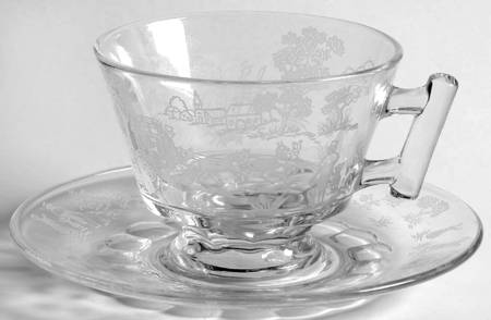 Plymouth Clear Cup & Saucer Set