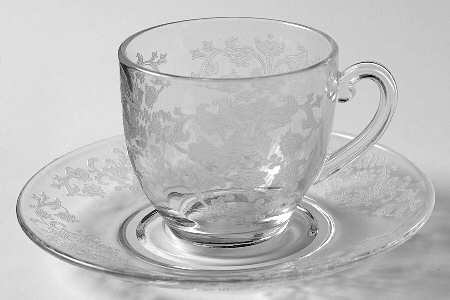 Queen Anne (Etched) Demitasse Cup & Saucer Set