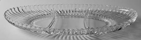 Radiance (Older, Lead Crystal) 12" Oval 3 Part Celery/Relish