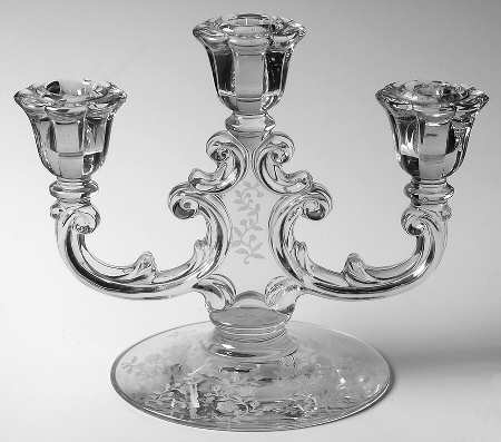 Rambler (Stem 6012, No Trim) Three Light Candlestick