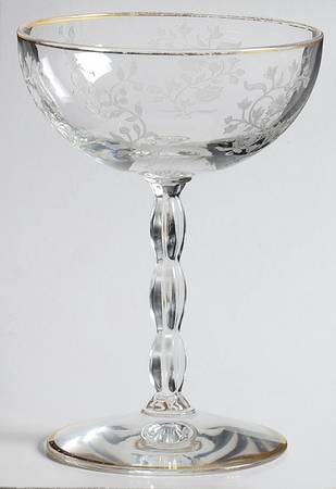 Rambler (Stem 6012, Gold Trim) Champagne/Tall Sherbet