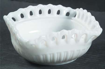 Randolph Milk Glass 5" Square Nappy