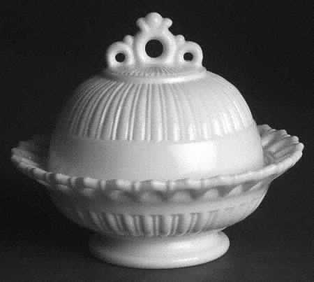 Randolph Milk Glass Jam/Jelly & Lid
