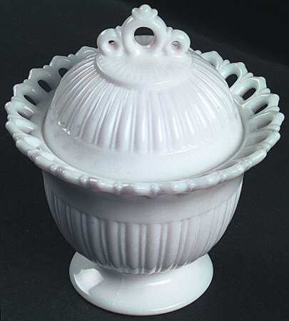 Randolph Milk Glass Sugar Bowl & Lid
