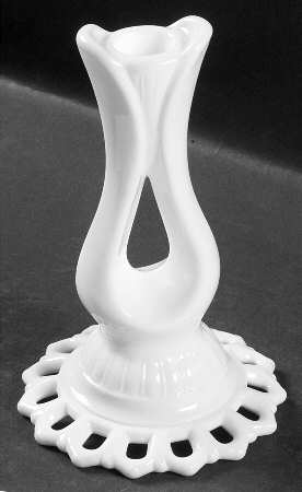 Randolph Milk Glass 6" Single Light Candlestick