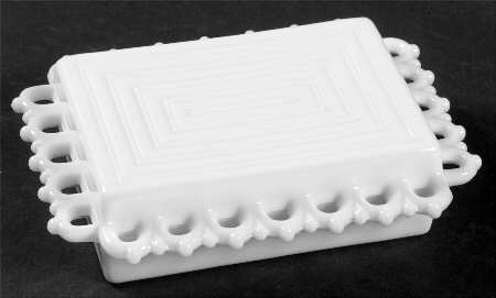 Randolph Milk Glass Cigarette Box & Lid
