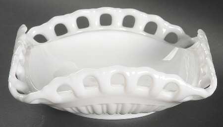 Randolph Milk Glass 6" Square Nappy