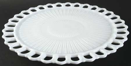 Randolph Milk Glass Low Cake Stand