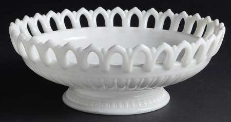 Randolph Milk Glass 9" Footed Cupped Bowl