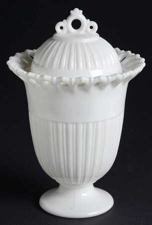 Randolph Milk Glass Footed Urn & Lid
