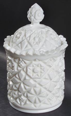 Winburn Milkglass Cracker Jar & Lid