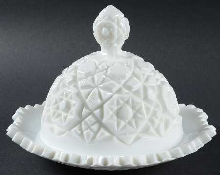 Winburn Milkglass Round Covered Butter