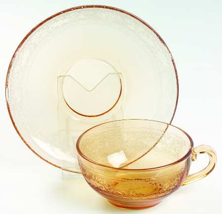 Royal Amber Cup & Saucer Set