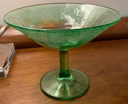 Royal Green 5" Height Open Compote