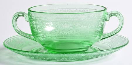 Royal Green Cream Soup & Saucer Set