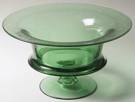 Royal Green 12" Footed Console Bowl