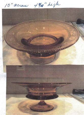 Seville Amber 10" Footed Bowl