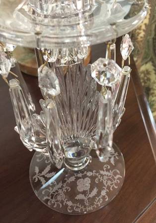 Shirley 7" Single Flame Candlestick W/8 Prisms