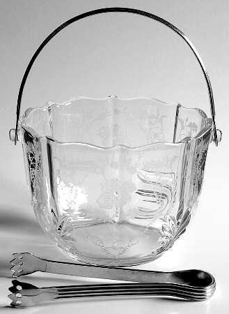 Shirley Ice Bucket with Handle & Tongs (Baroque Shape)