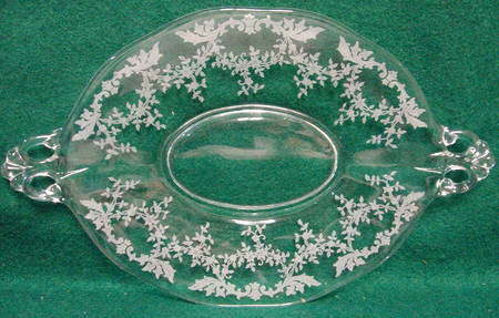 Springtime (Stem #6012, Etch 318) 10" Handled Oval Tray