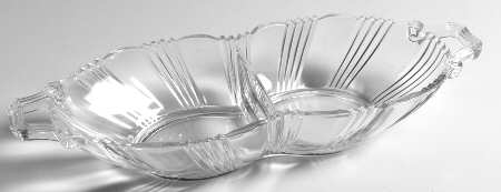 Sunray Clear 11" Oblong 2 Part Relish