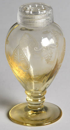 Trojan Topaz Footed Shaker & Glass Lid