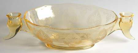 Trojan Topaz Oval Bowl with Candleholder Handles
