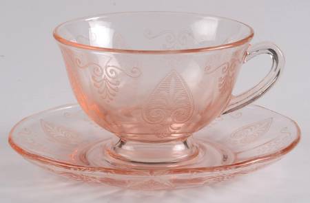 Trojan Pink (Rose) Footed Cup & Saucer Set