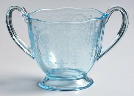 Vernon Blue (Azure) Footed Open Sugar