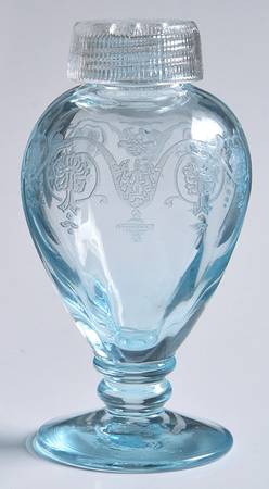 Vernon Blue (Azure) Footed Shaker Set & Glass Lids