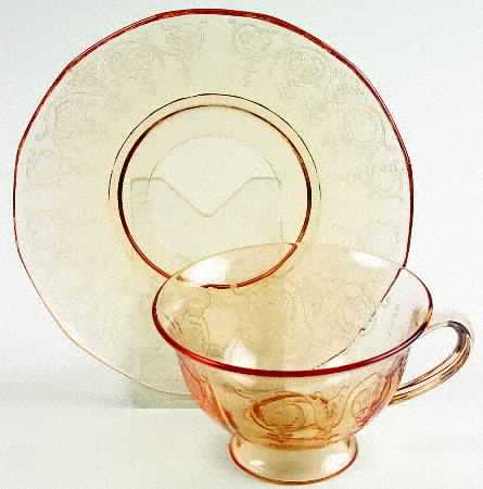 Vernon Amber Footed Cup & Saucer Set