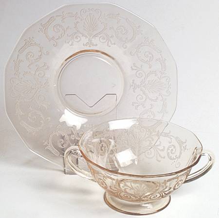 Versailles Topaz (No Trim) Cream Soup & Saucer Set