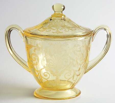 Versailles Topaz (No Trim) Footed Sugar Bowl & Lid