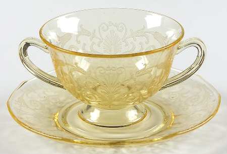 Versailles Topaz (No Trim) Bouillon Cup & Saucer Set