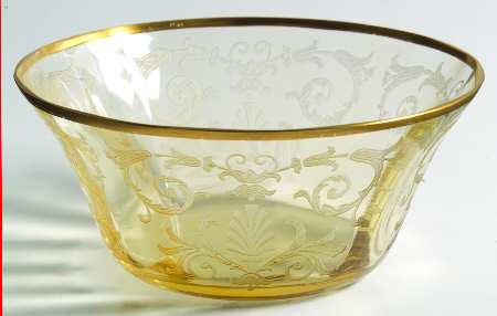 Versailles Topaz (Gold Trim, Stem 5099) Finger Bowl