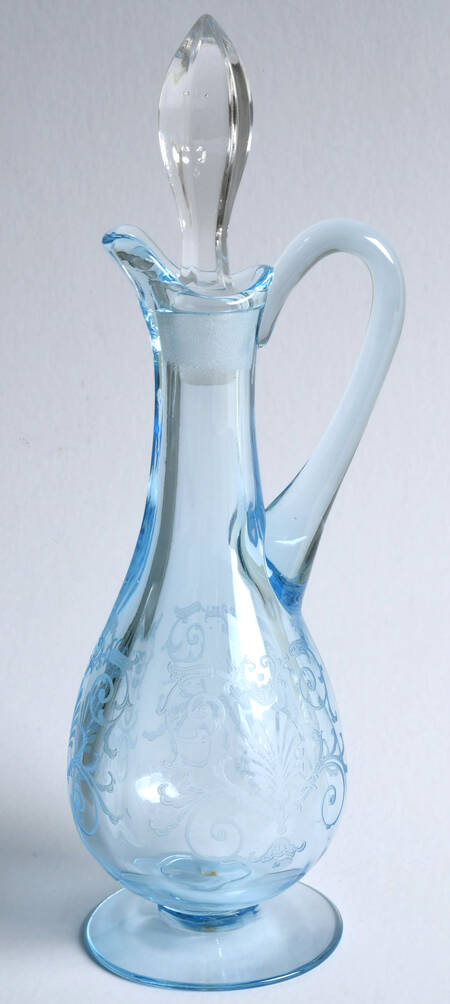 Versailles Blue (No Trim) Oil Cruet & Stopper
