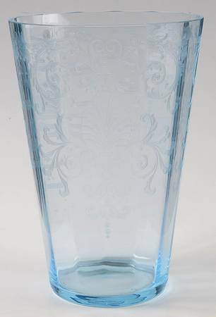 Versailles Blue (No Trim) 8" Flower Vase
