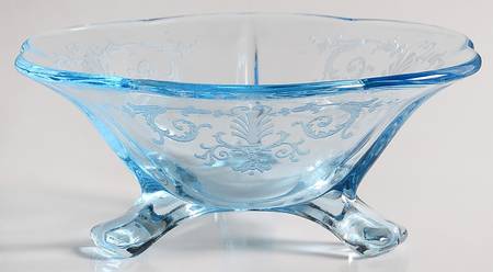 Versailles Blue (No Trim) 3-Toed Footed Bowl