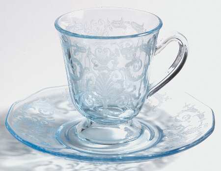 Versailles Blue (No Trim) Demitasse Cup & Saucer Set