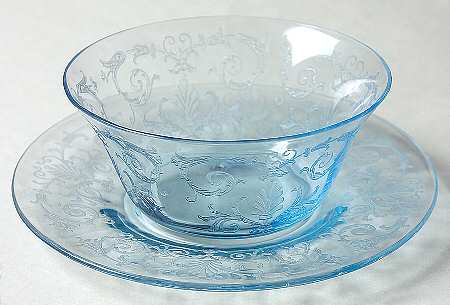 Versailles Blue (No Trim) Finger Bowl & Underplate