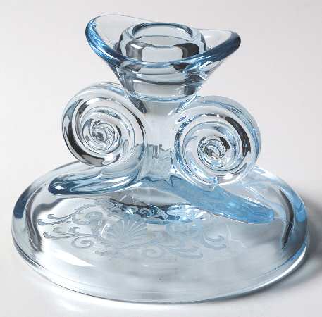 Versailles Blue (No Trim) Single Scroll Candlestick