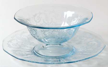 Versailles Blue (No Trim) Mayonnaise Bowl and Underplate