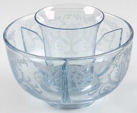 Versailles Blue (No Trim) Ice Dish with Tomato Insert