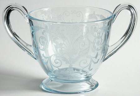 Versailles Blue (No Trim) Open Sugar/Footed
